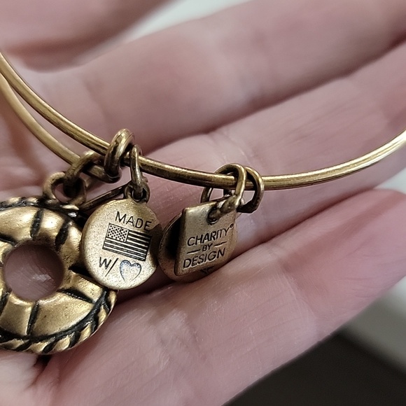 Alex and Ani Gold and Silver Anchor & Lifebuoy Charm Expandable Bangle Set - Picture 3 of 12